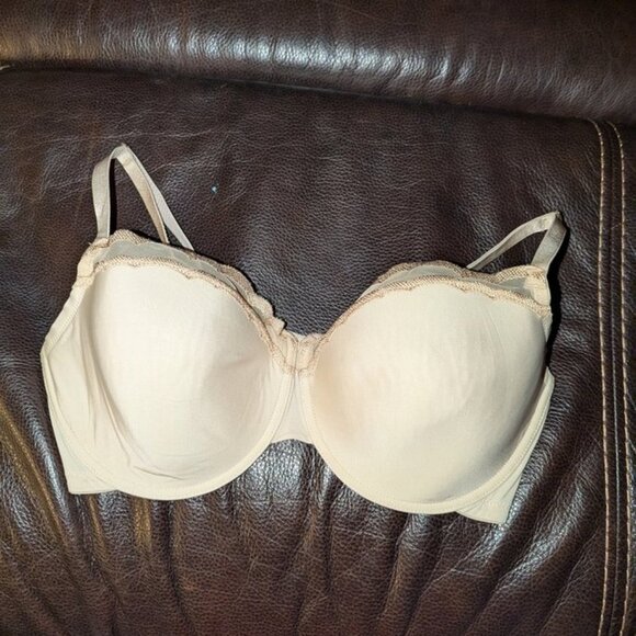 Natori Naked Shadows Contour Balconette Lightly Padded Lacy Underwire Bra 36DDD - Picture 3 of 4